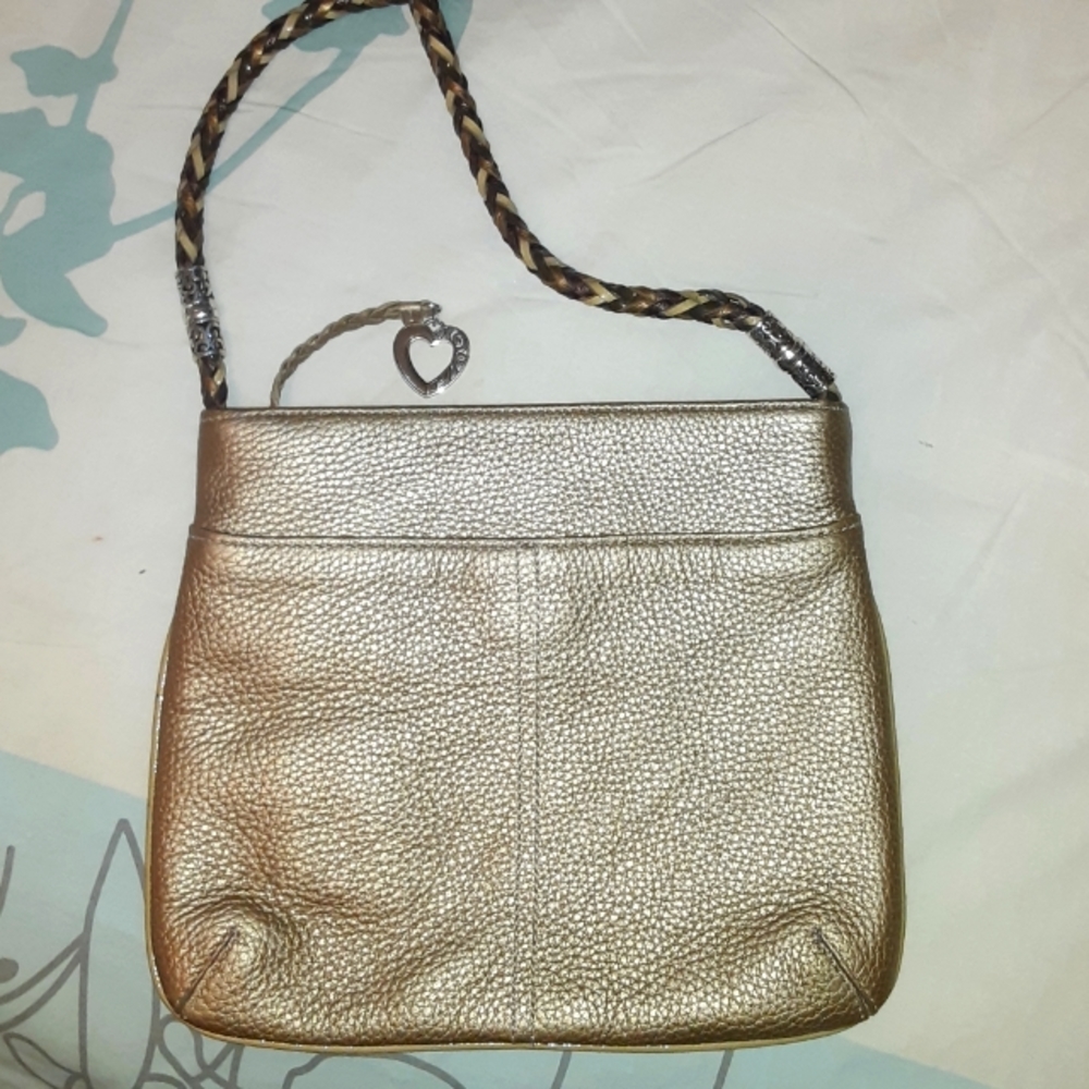 BRIGHTON Matte Gold leather shoulder bag